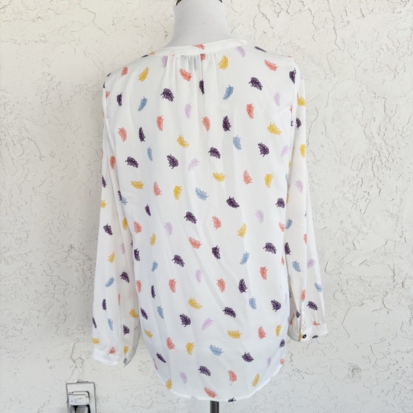 Nautica White Blouse with Colorful Leaf Design - Picture 2 of 11
